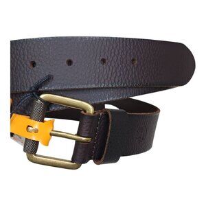 Timberland Mens Full Grain Leather Belt XL 42/44 Brown Brass Buckle 1 1/2" Wide